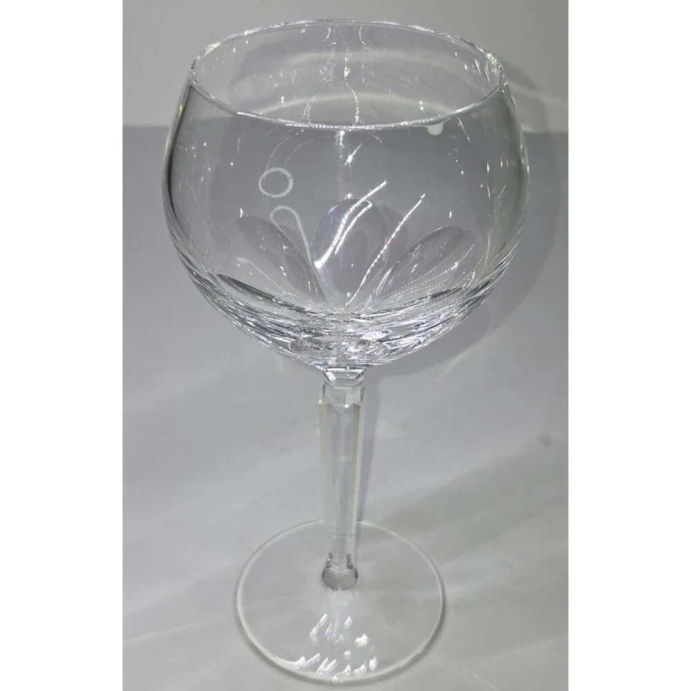 Waterford Crystal NEVE Wine Goblet Glass Water Signed 7.75